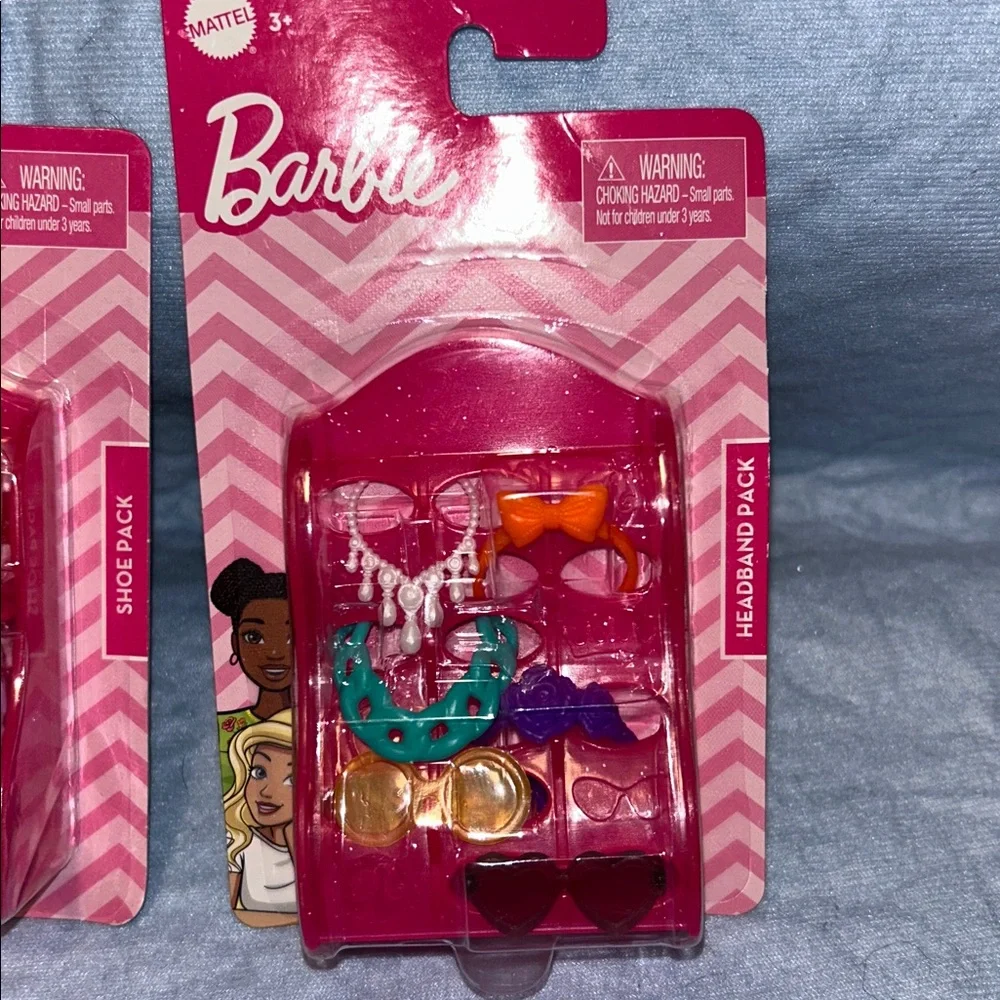 Barbie Mattel Barbie accessory packs: a Shoe Pack and a Headband Pack